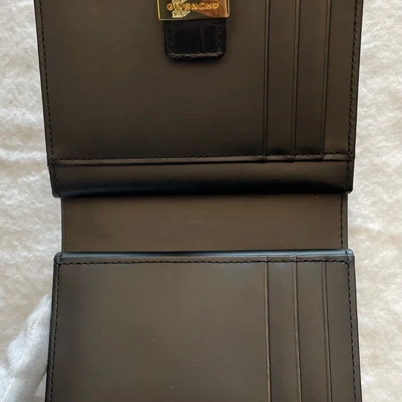 Givenchy Authentic Vintage Black Logo Textured Compact Wallet with Gold Hardware - Picture 6 of 16